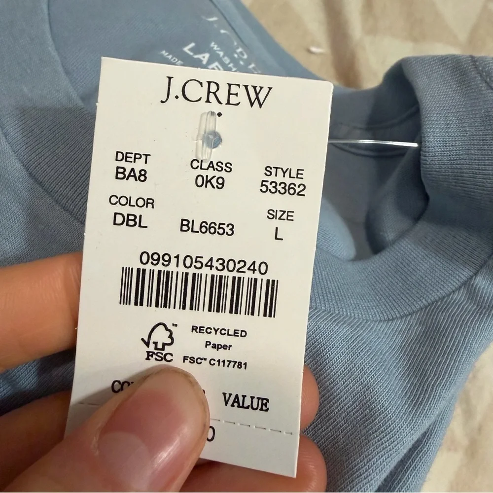 J crew Danube blue Cotton washed jersey tee